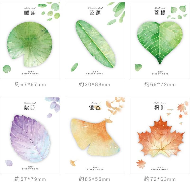 Gift Original Fresh Office School Supplies Leaves Collection Simulated Leaf Notes N Times Message Memo Pad Kawai Stationery