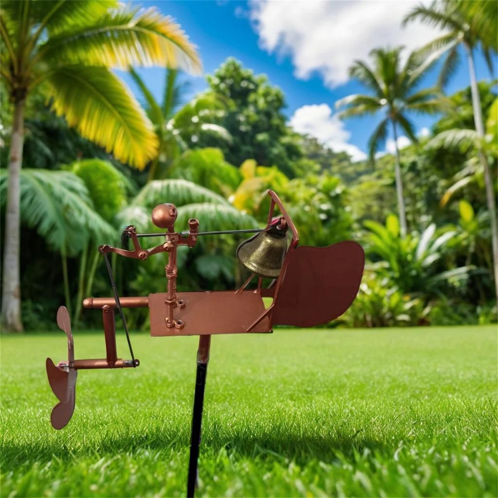 Handmade Metal Drummer Windmill, Drummer Windmill Garden Decoration, Percussionist Music Figurines,Fun Wind-Powered Sculpture