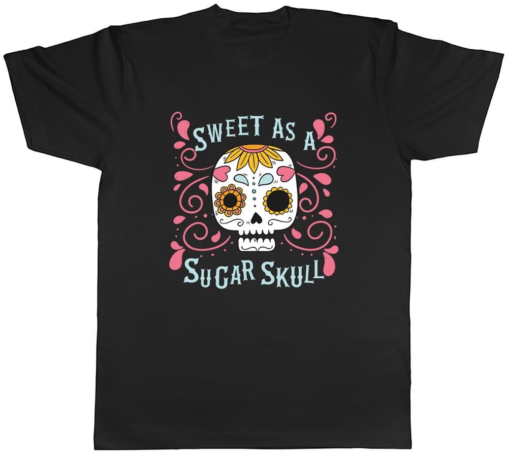 Halloween Day of the Dead Mens T-Shirt Sweet as a Sugar Skull Tee Gift S