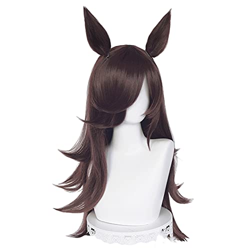 Heat-Resistant Cosplay Wig for Disguise, Includes Net and Comb, Wig, Ears, and Tail (Rice Shower)