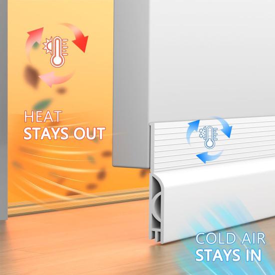 1M Door Bottom Sealing Strip Under-Door Sweep Weather Stripping Light Noise Dust Blocking Windproof Door Stopper Door Bottom Gap Filler Strip