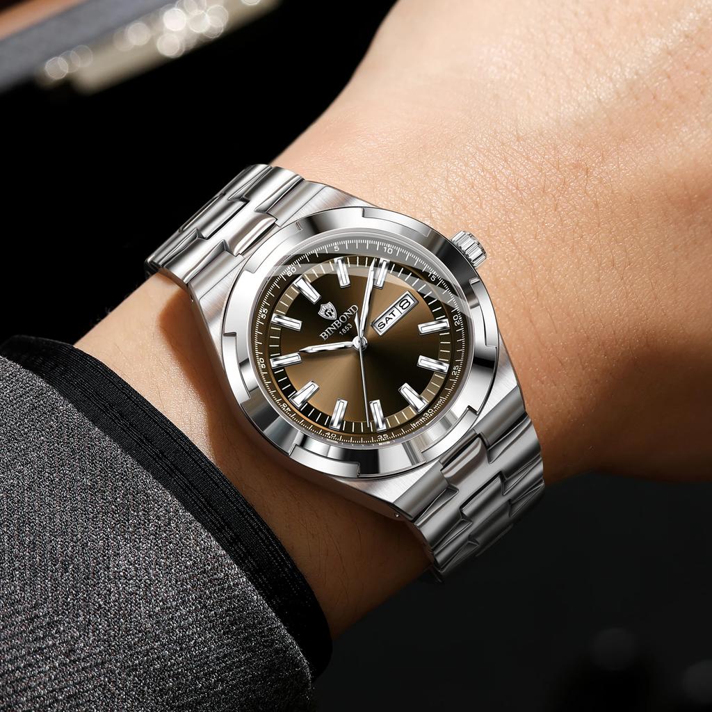 New Luxury Quartz Man Wristwatch Sport Men Watches Waterproof Luminous Date Week Stainless Steel Men's Watch Male Reloj