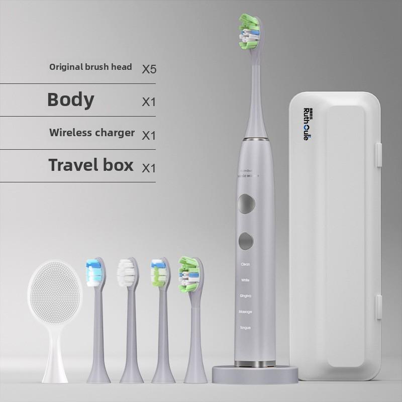 Battery Life 300 Days Sweeping Sound Wave Electric Toothbrush Wireless Charging Automatic Mute Intelligent Sterilization Disinfection Soft Hair