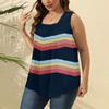 Women's Fashion Sexy Pleated Square Neck Color Sleeveless Vest Top