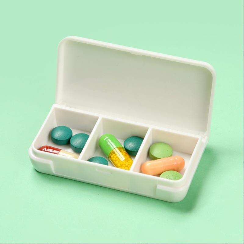 Portable Pill Organizer 3 Compartment Weekly Daily Pill Box Small Mini Medicine Dispenser Storage Container Case for Home Travel