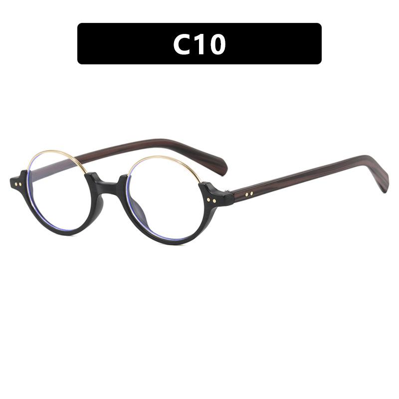Half-frame round rice nail sunglasses, new trendy sunshades, sunglasses, UV-proof sunglasses