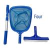 Swimming Pool Leaf Skimmer & Brush Set with Detachable Telescopic Aluminum Pole