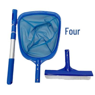 Épuisette à feuilles et brosse pour piscine avec manche télescopique amovible en aluminium