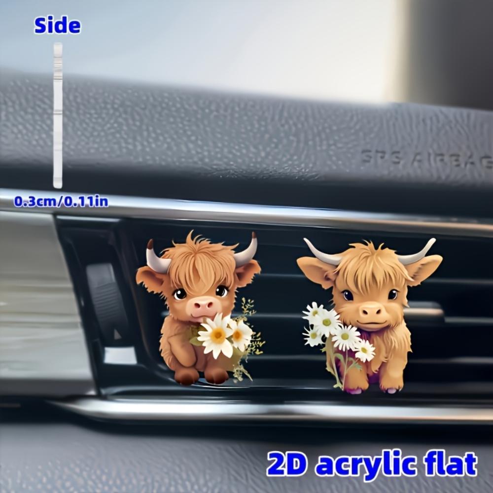 Diffusore decorativo a clip per bocchetta d'aria per auto, motivo piatto 2D a forma di polpaccio (fragranza non inclusa), clip decorativa per bocchetta d'aria dell'auto, diffusore di aromaterapia per auto