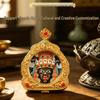 Three-Dimensional Rubbing Thangka Pendant: Zaki Lham, Manjushri, Green Tara & Yellow Dzambhala