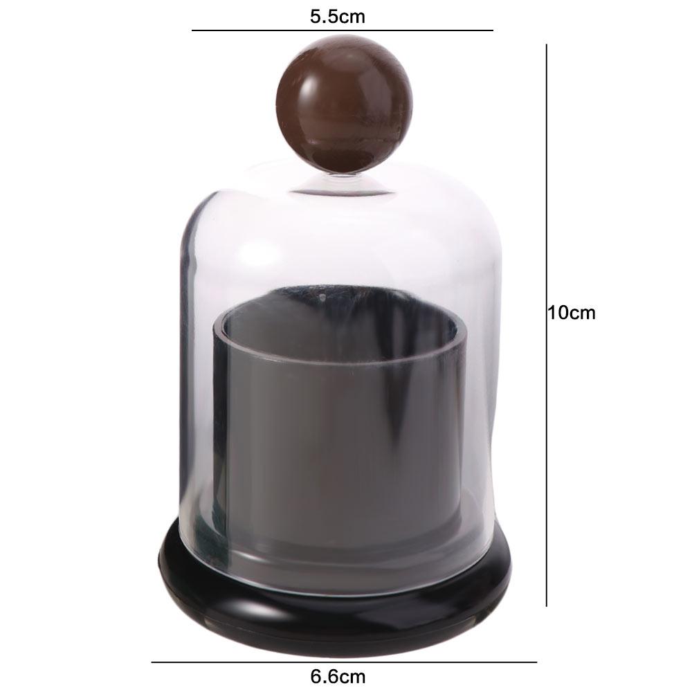Plastic Dental Floss Case Clear Dome Lid Toothpick Storage Box Cotton Swab Jar Living Room