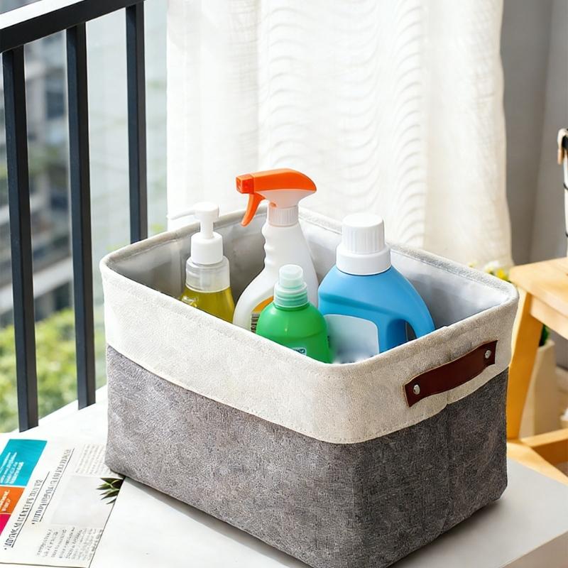 Scandinavian Style Storage Baskets Cotton Linen Fabric Practical for Home Decors and Efficient Organization In Various Rooms