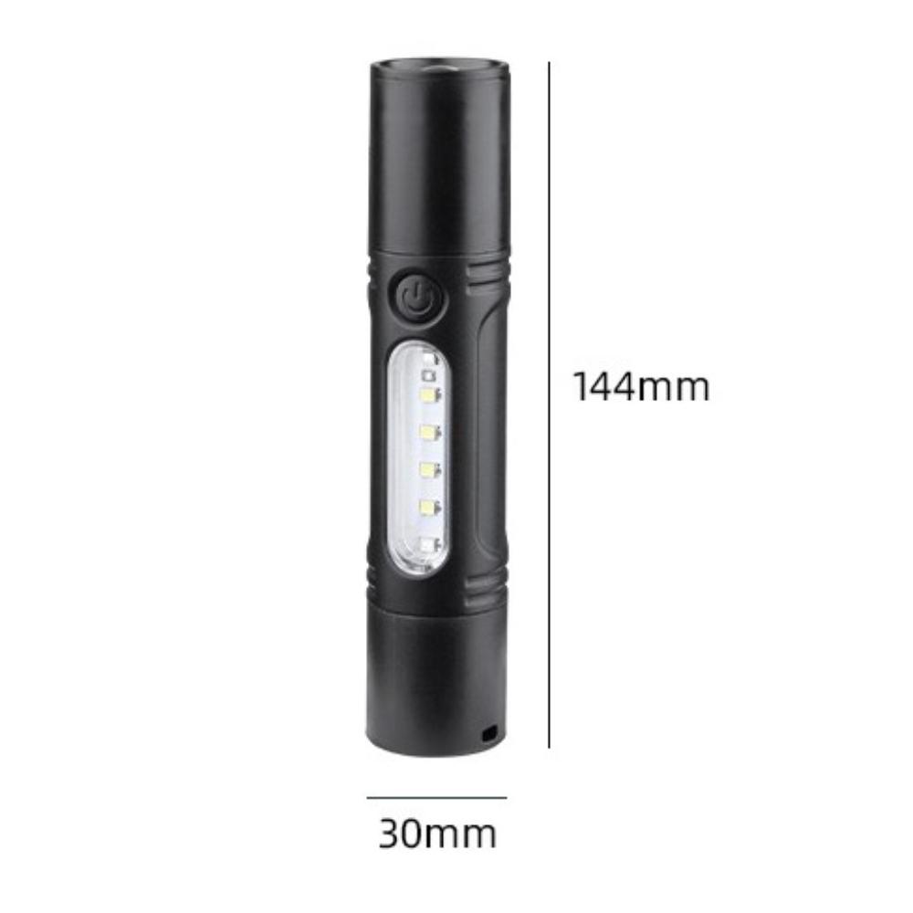 Ultra-Bright Rechargeable Flashlight Portable Outdoor Emergency Mini Work Light with White Laser Whistle for Camping Hiking