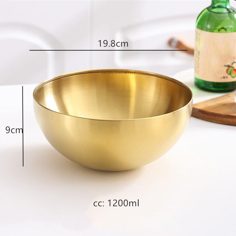 1PC High Quality Kitchen Cutlery Soup Bowl Household Mixed Rice Fruit Salad Bowl Korean 304 Stainless Steel Ramen Noodles Bowl