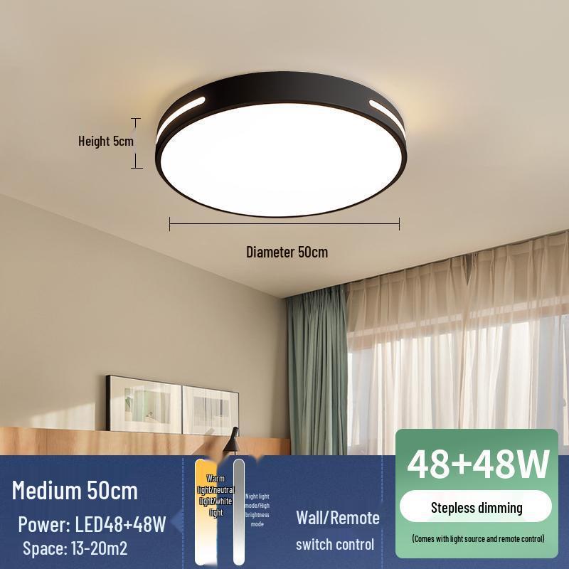 2025 Modern LED Ceiling Light for Bedroom, Study, or Living Room - Round and Simple Design