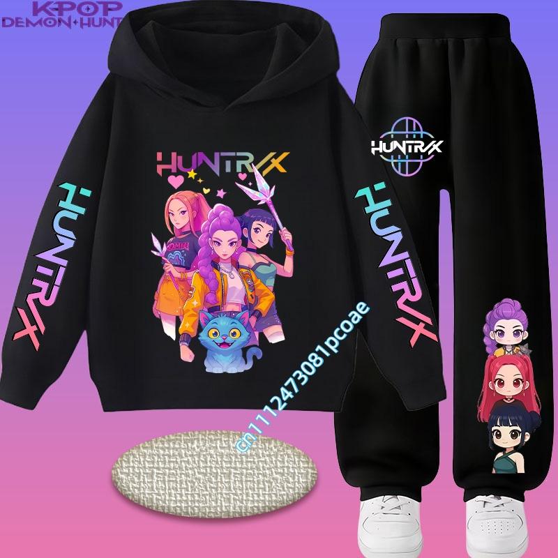 2026 New Children's Popular Anime Print Spring/Autumn Casual Hooded Sweatshirt + Sports Pants 2-Piece Set
