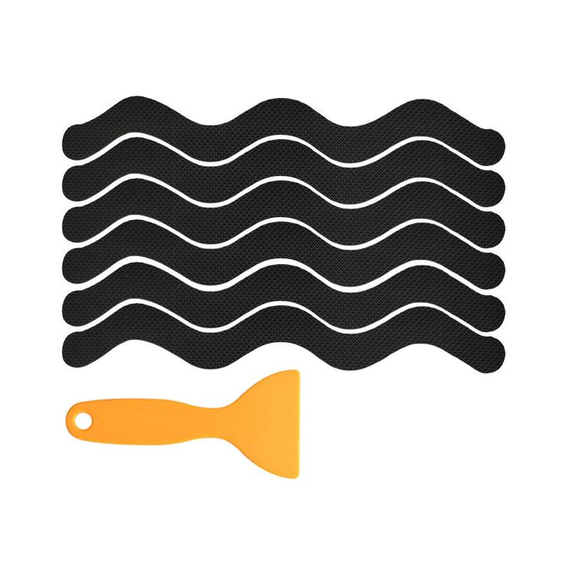 6/12/24Pcs Anti Slip Shower Stickers With Scraper Safety Bathtub Strips Adhesive Decal Waterproof  For Bath Tub Shower Stairs