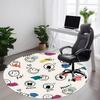 1PC Emoticons Faces Office Round Area Rug, Mat Suitable For Office, Under Office Chairs Bedroom Living Room Home Decor, Room Deco