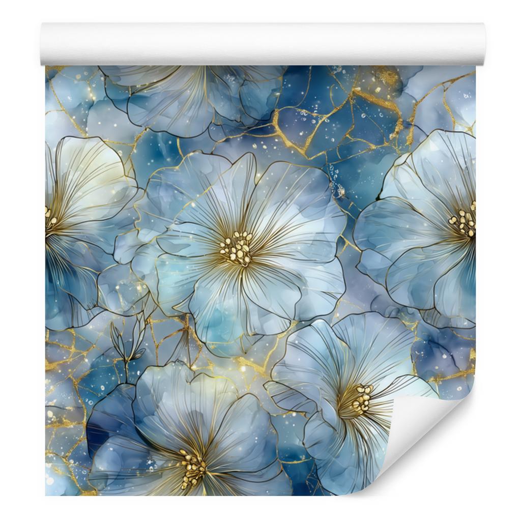 Ink Blue, Turquoise and Gray Wallpaper for Living Room and Bedroom 50x1000