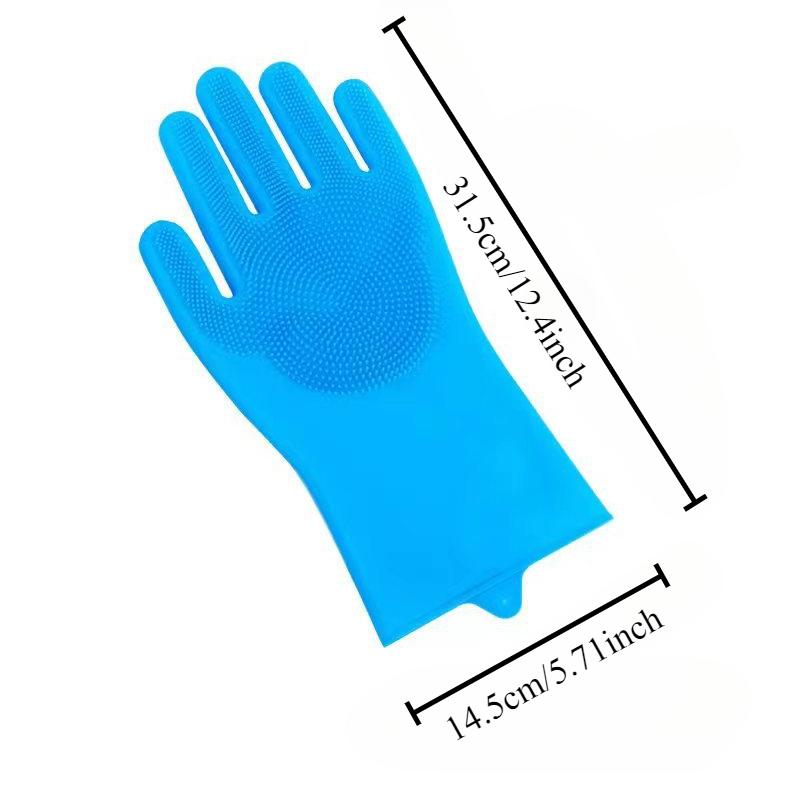 Handschuhe zur Fellpflege von Haustieren – hitzebeständige Silikonhandschuhe mit hochdichten Zähnen, verbessertes Fünf-Finger-Design zum Baden und Massieren von Hunden und Katzen