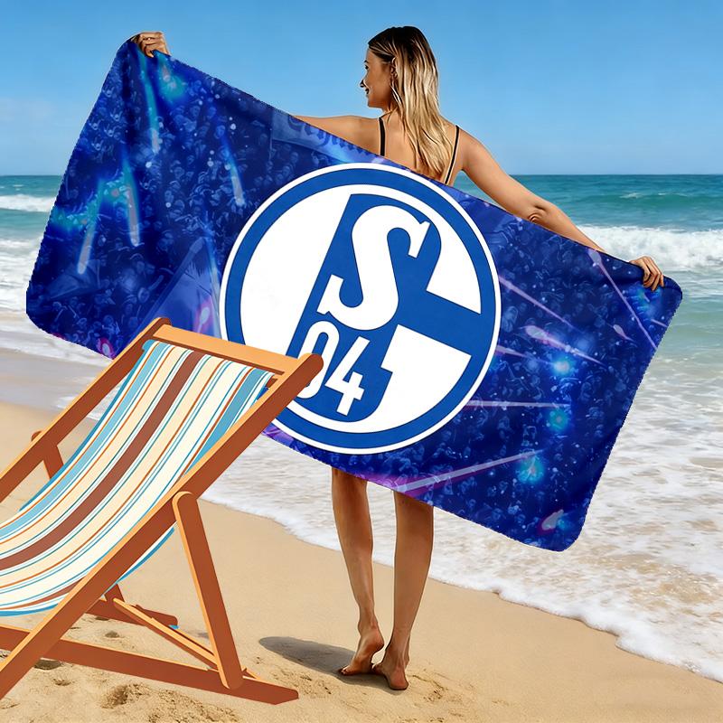 FC Schalke 04 Print Strandtuch, Großes Weiches Schnelltrocknendes Handtuch für Strand Camping Schwimmen