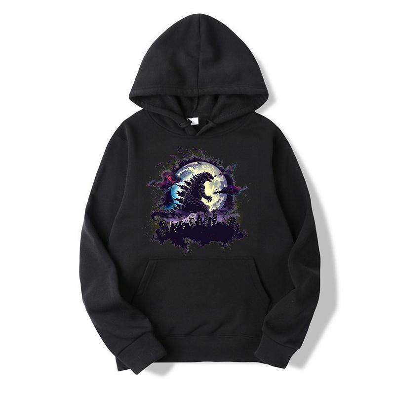 Godzilla Sweatshirt Adult Spring Autumn Hoodie with Hat Women Long Sleeve Clothes Pocket Cool Print Pullover Monster Clothes