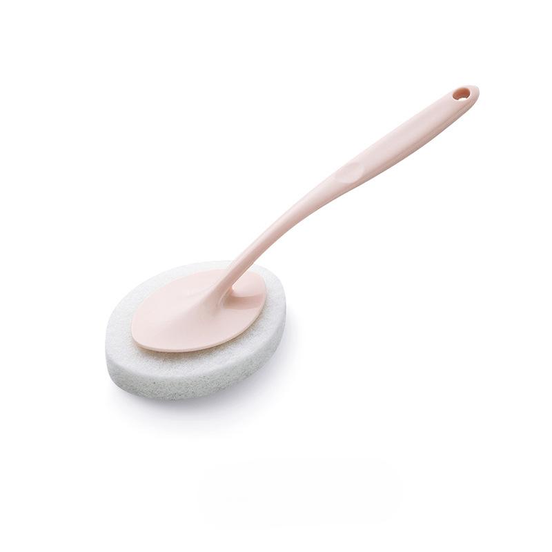 

Губка-щетка с длинной ручкой для ванной комнаты Щетка для чистки стен Щетка-губка для ванны Щетка для напольной плитки Губчатая салфетка 32*10cm розовый