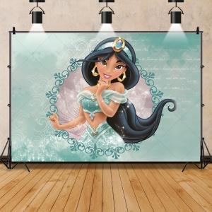 Princess Jasmine Aladdin Theme Background Children Girls Birthday Party Decoration Background Banner Baby Shower Supplies Props