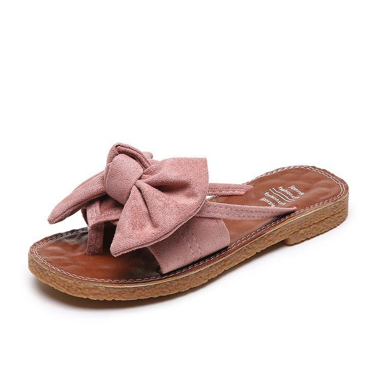 Slippers Women's Summer New Korean Version Flat Heel Fashion Outer Wear Bow Toe Cool Slippers