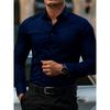 Herren Trendiges geometrisches Linienmuster Langarmhemd Business Casual Mode Design Slim Fit Bügelfrei Vielseitig Ins Style Hemd