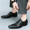 New Brand Designer Gentleman Alligator Pattern Chelsea Shoes for Men Monk Strap Loafers Formal Wedding Dress Homecoming Footwear