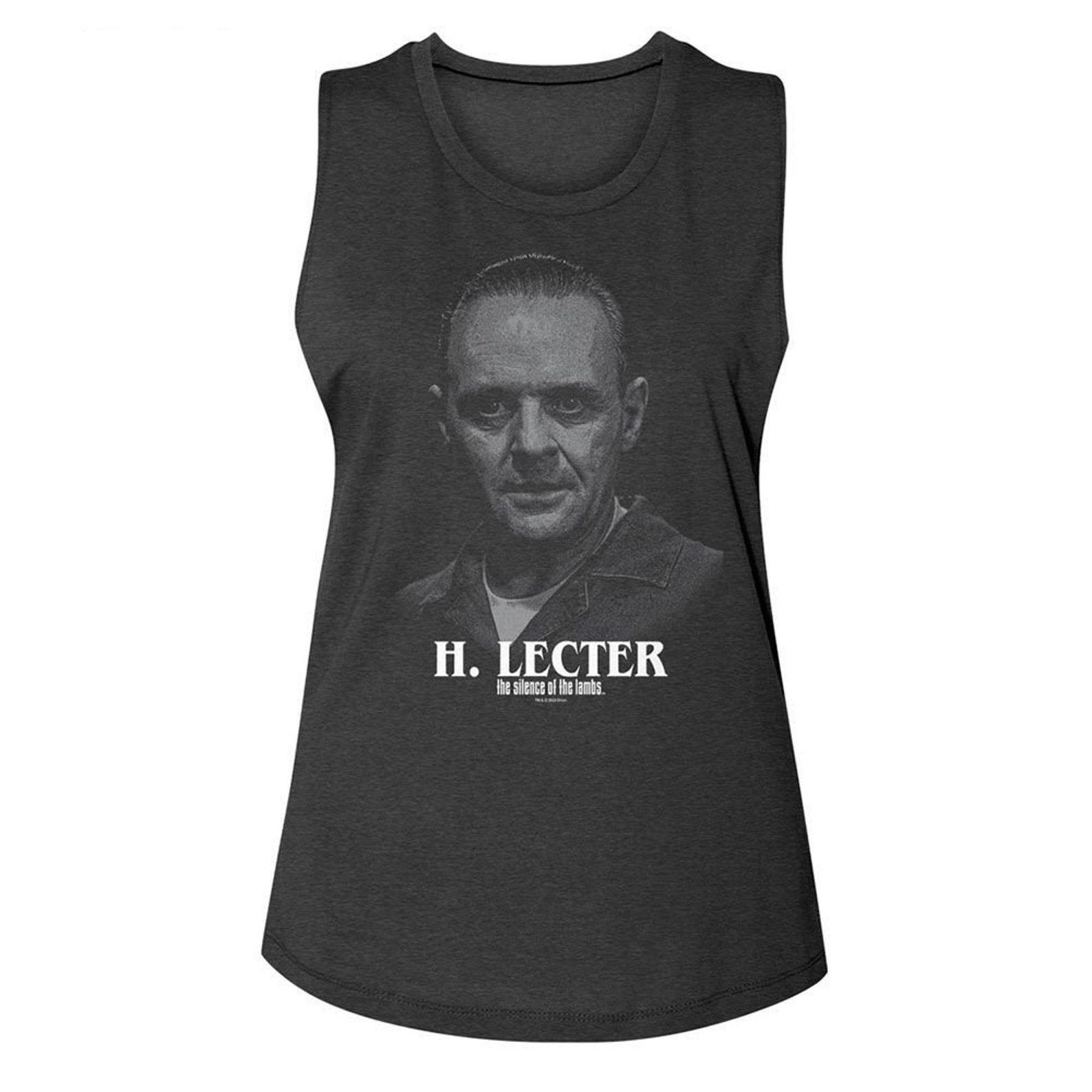 Silence of the Lambs Silence H Lecter Portrait Charcoal Women s Muscle Tank Top L