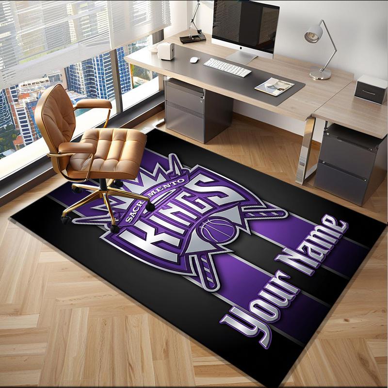 Custom Name Rug Sacramento Basketball Logo Area Rug Suitable for Indoor And Outdoor,Carpets for Homes, Offices,Living Rooms,Home Decor,Christmas Gift