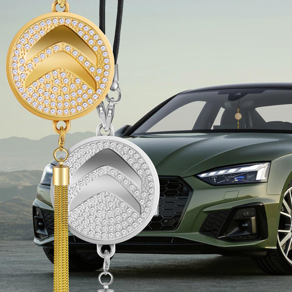 AABFI1 1Pcs 3D Metal Styling Car Rear View Mirror Hanging Pendant Decoration For Citroen C4 Picasso Xsara C5 Aircross Cactus C1 C2 C3