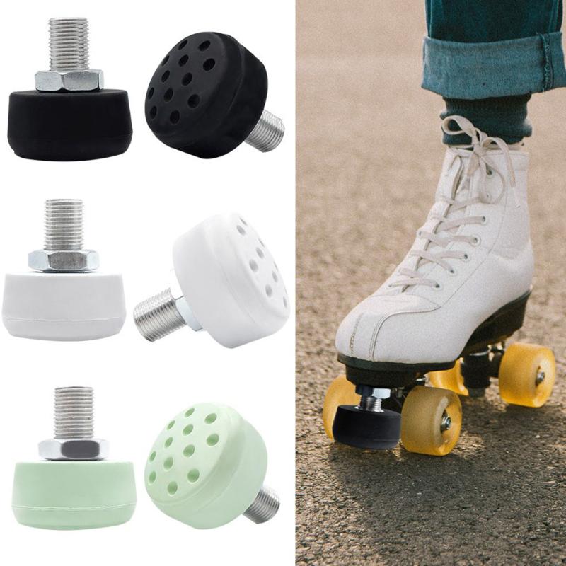 2pcs Rubber Brake Stops Block Replacement With Wrench Adjustable High Elastic Roller Skates Wheel