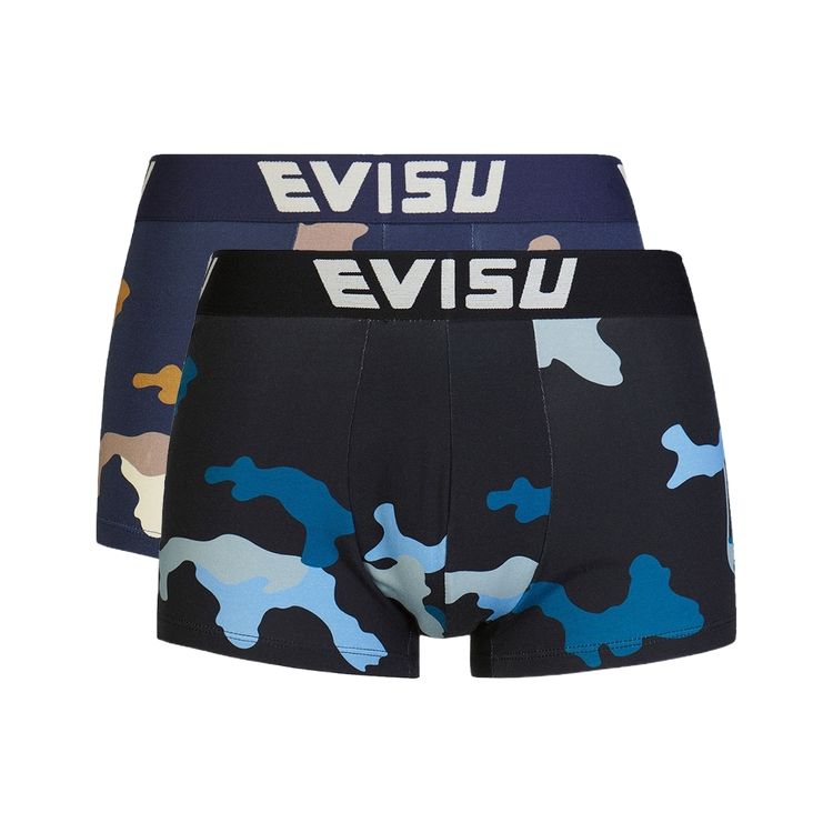 Evisu Camouflage Pattern Full Print Boxer Briefs 2 Pack Men underwear 2EAHTM2UW521TUCX