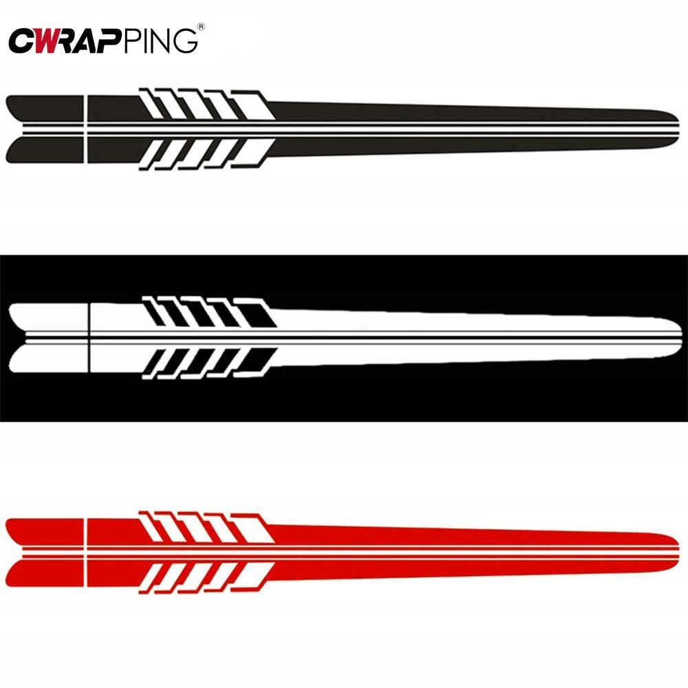 Auto Seitenaufkleber Rennstreifen Fahrzeug Universal Rennstreifen Tür Seitenschweller Aufkleber Außendekorationen für Zubehör