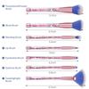 Custom Logo Good Quality 7PCS Bling Cosmetic Brush Liquid Glitter Makeup Brush Set with Case