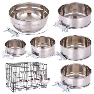 Gewöhnlicher Hundenapf aus Edelstahl, Käfig zum Aufhängen, festes Hundebecken, Futter- und Wassernapf für Haustiere, Hunde, Katzen, Welpen, Futternapf für den Außenbereich