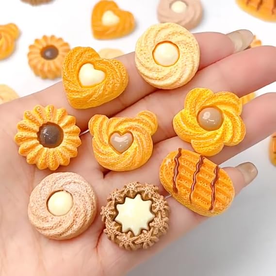 Mixed Miniature Resin Decorative 30 Bread for Crafts and Crafts Parts, Pieces, Motifs, Cabochons,