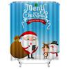 TU Christmas Shower Curtain Santa Claus Festive Holiday Bathroom Decor Reindeer Pattern Waterproof Xmas Home Decoration Gift