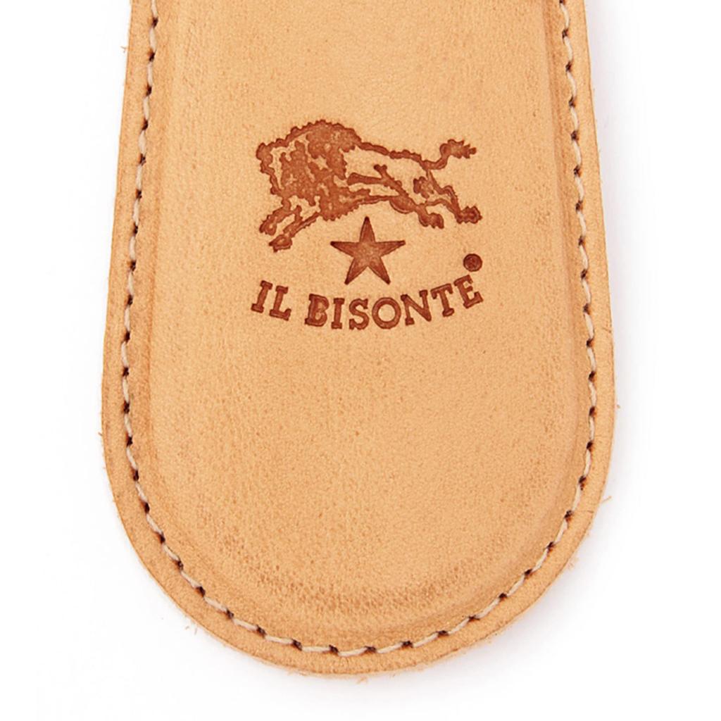 Shoehorn Shoehorn Keychain Leather Genuine Leather Cowhide Unisex Tarnished Brown Brown [IL BISONTE] Women's Men's