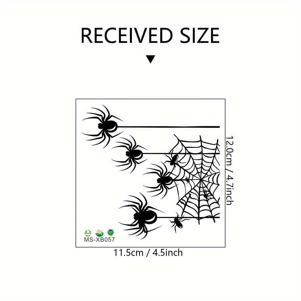 1/3pcs Halloween Black Spider Web Wall Sticker - Self-Adhesive Matte Finish Animal Print Decal for Walls Switch Plates Decorats