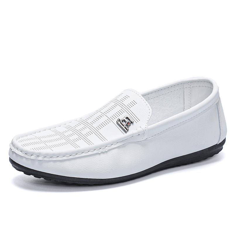 Ekte skinn Herre Fritidssko Luksusmerke Herre Loafers Mokkasiner Pustende Slip on italienske kjøresko Chaussure Homme