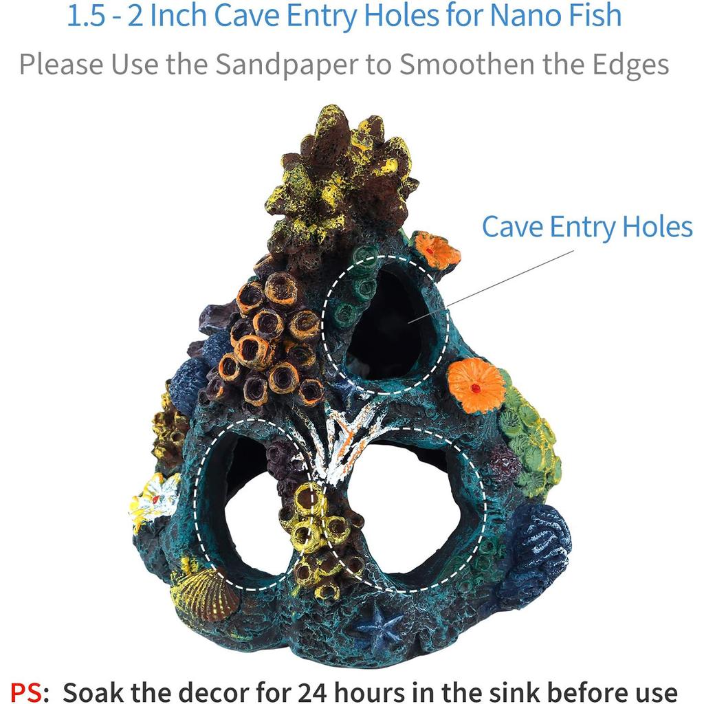 Multi-Colored Artificial Coral Reef Decoration - Marine Enhancement, Vibrant Resin Aquarium Decoration, Aquarium Accessories