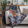 Tuniu Cute Gingerbread Man Christmas Blanket for Sofa Bed Living Room Decoration Gift