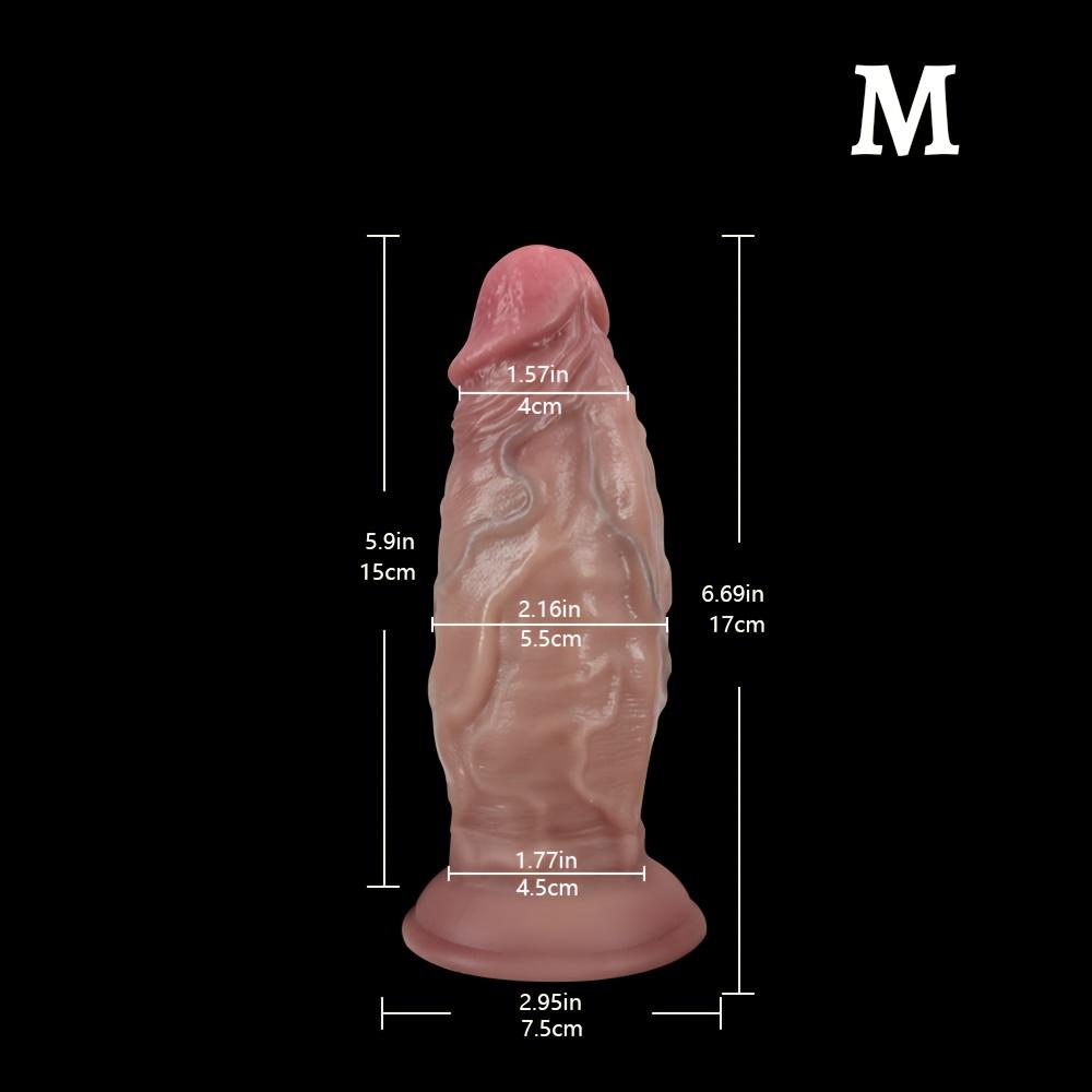 Thick Realistic Dildo,Giant Dual Density Silicone Penis with Strong Suction Cup,Soft Light Beige Design for G-Spot&Anal Stimulation,Adult Toy