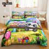 Owl Duvet Cover Set Cartoon Comforter Cover Happy Birthday Theme Bedding Set Cute Bird Polyester Quilt Cover Twin Size for Kids