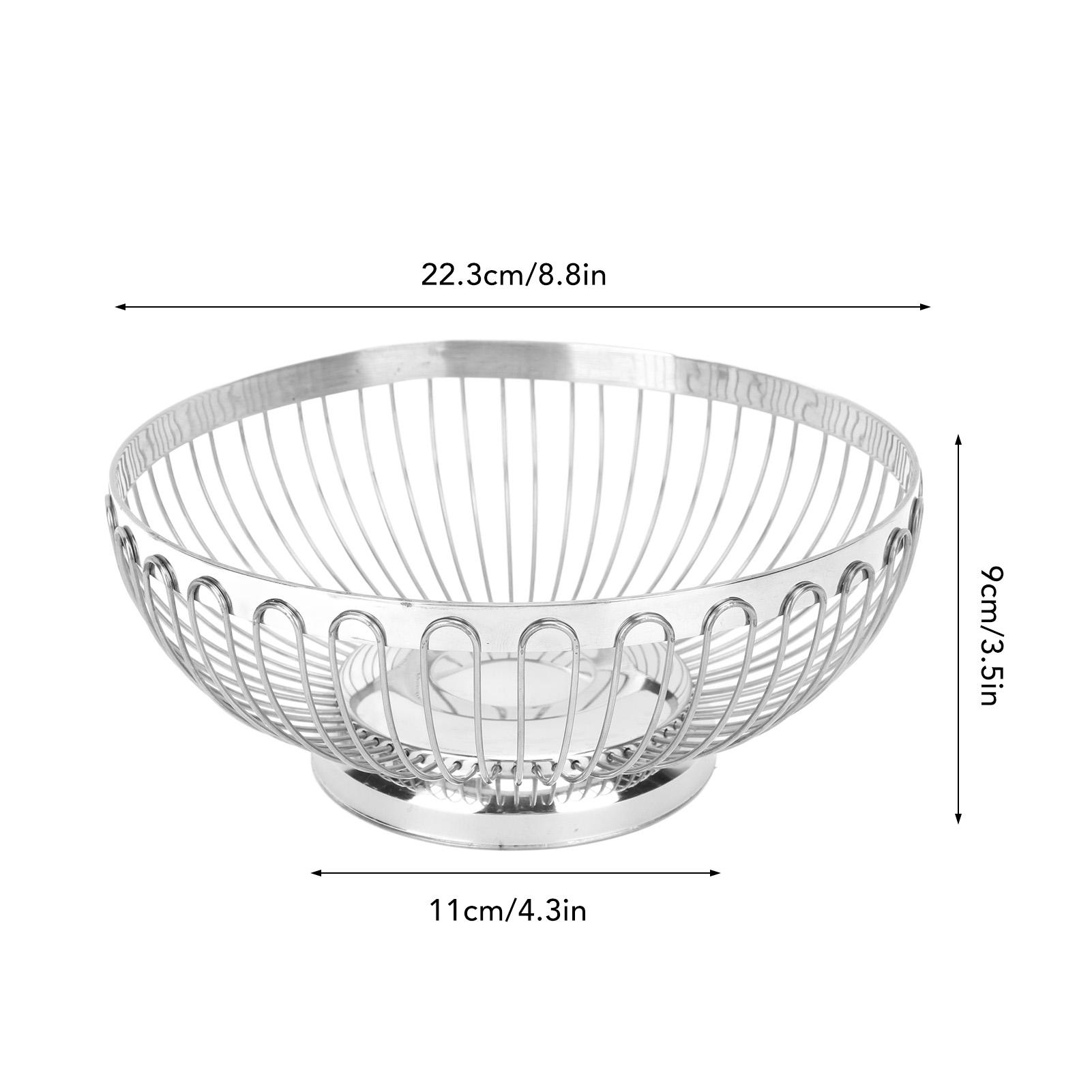 

ZK20 Корзина для фруктов из нержавеющей стали Многоцелевая декоративная зеркально полированная Большая вместимость Фруктовая чаша для гостиной