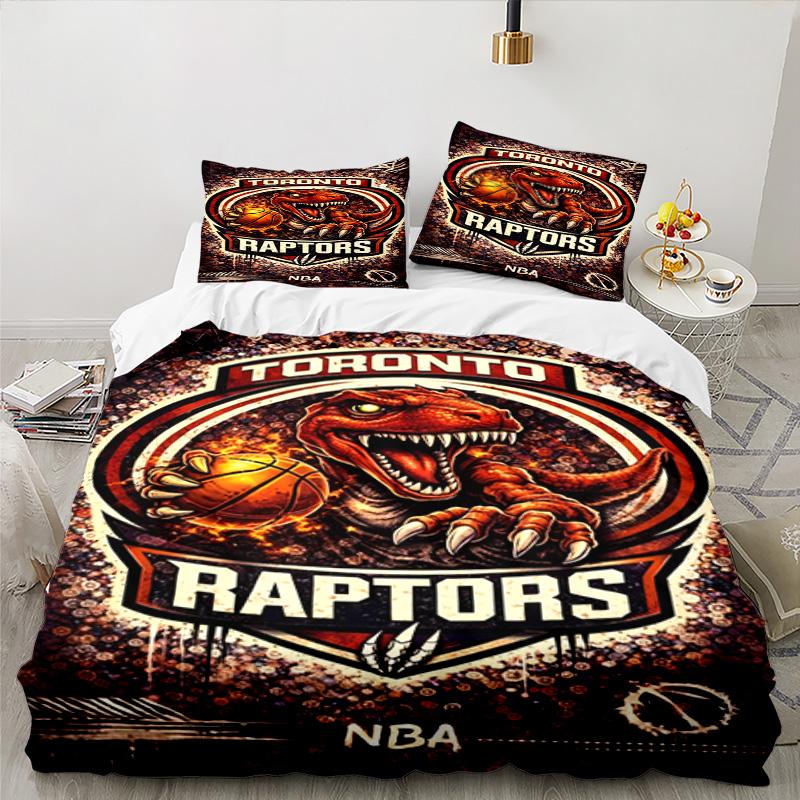 Raptors Basketball Logo Bedding Set 3pcs, High Quality Bedding Set Including 1pc Duvet Cover And 2pcs Pillowcases for Bedroom, Dormitory Gift